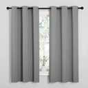 NICETOWN Silver Grey Thermal Insulated Grommet Blackout Curtains, Kids Window Drape Panel for Nursery, Privacy Short Curtains (2 Panels, W42 x L63 -Inch)
