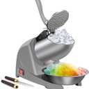 Snow Cone Machine 380w Shaved Ice Machine 3 Blades Ice Shaver 280lbs/hr Electric Ice Crusher Prevent Splash Snow Cone Maker for Home and Commercial with Ice Pick