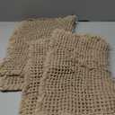 MIULEE Set of 2 Waffle Bathroom Rugs, Boho Bath Rugs Non Slip Washable, Super Absorbent Bath Mats, Ultra Soft Rubber Backed Shower Mats for Bathroom Floor, Tub and Shower, Brown, 17x24 Inch