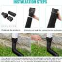 3 Pack Rain Gutter Downspout Extensions Flexible,Downspout Diverter Extendable From 21" To 58". Downspout Extender Is Suitable For Most Drain Pipe (Black)