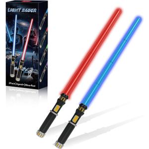 2 Pack Light Up Sabers for Kids Toddlers, Dueling Light Up Sword Toy for Boys, Space War Party Cosplay Birthday for Teen Men Age 4 5 6 7 8 9 10+