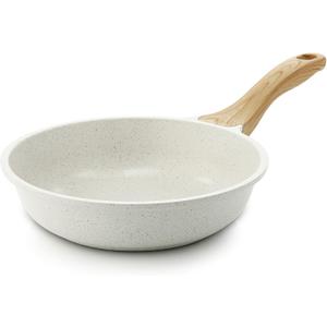 SENSARTE Nonstick Ceramic Frying Pan Skillet, 8-Inch Omelet Pan, Healthy Non Toxic Chef Pan, Induction Compatible Egg Pan with Heat Resistant Handle, PFAS-Free, White