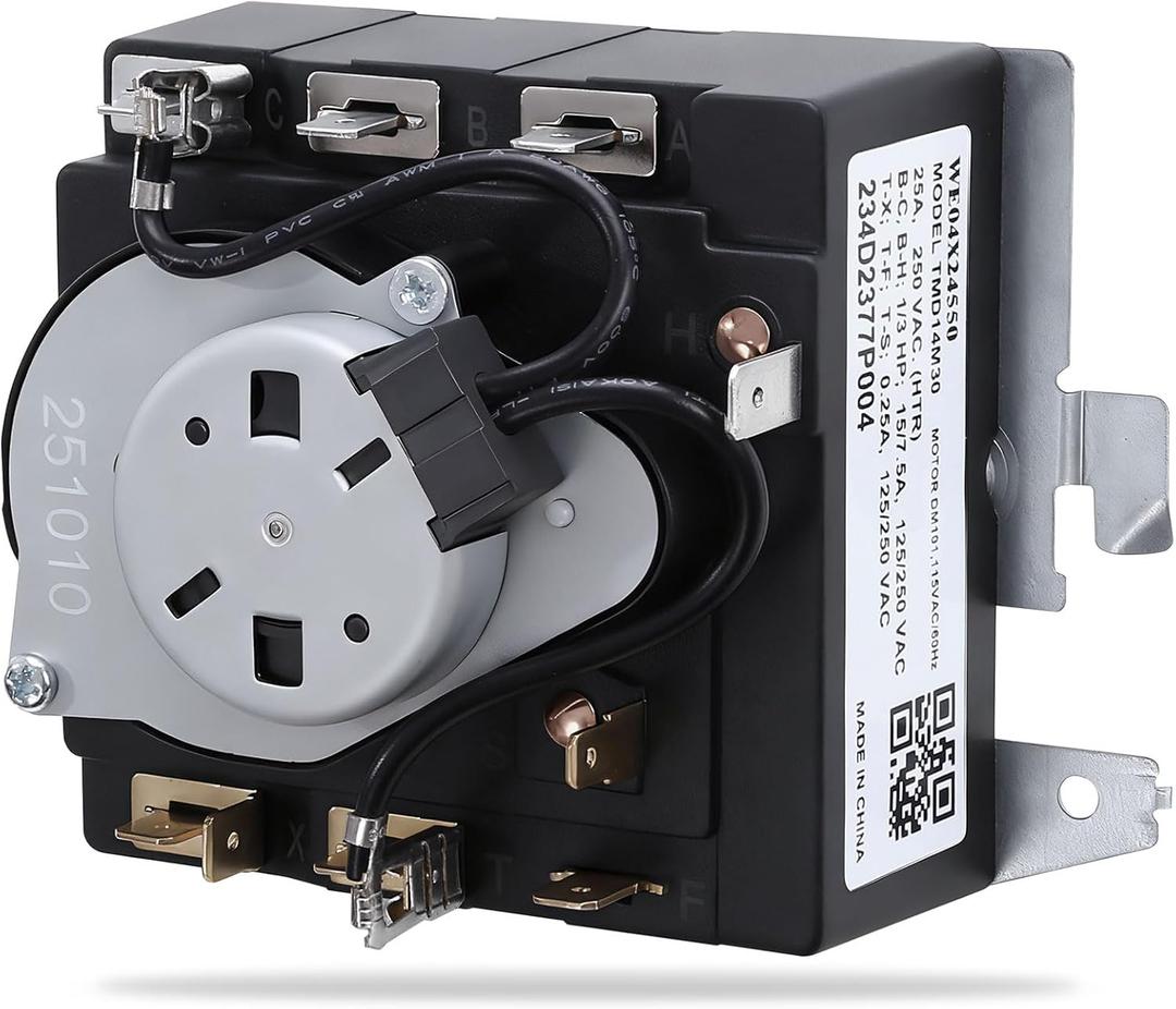 WE04X24550 234D2377P004 Dryer Timer Replacement for GE Dryer Parts Fit for GE GTD42EASJ2WW GTD42GASJ2WW GTX42EASJ2WW GTD42GASJ3WW GTD42EASJ1WW GTD48GASW0WB GTD42EASJ0WW GTD42EASJ3WW GTX42GASJ0WW