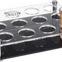 NBEADS 12 Shot Glass Tray Holder, Acrylic Shot Glasses Bulk Serving Trays Beer Wine Display Rack for Bar Party Club and Family Frenzy Party, Hole: 1.5 inch