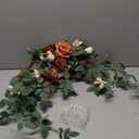 Ling's moment 2PCS Terracotta Arch Flowers Artificial Floral Swags Centerpieces Wedding Decor Mantel Faux Burnt Orange Rose Garland Arrangements for DIY Sweetheart Table Wall Window Welcome Signs