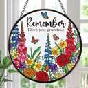 Rngmsi Sun Catcher Gift for Grandma, Birthday Presents for Grandmother Suncatcher Stained Glass Window Hanging, Remember I Love You Stained Glass Gift from Granddaughter Grandson