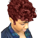 Wine Red Pixie Wig for Black Women Short Curly Burgundy Pixie Cuts Wig With Bangs Layered Wigs for Women Synthetic Short Hair Pixie Cut Wigs for Black Women (Wine Red)