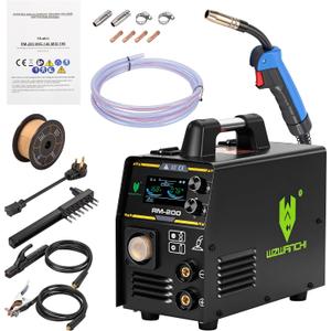 200A Aluminum MIG Welder 110V/220V, Flux MIG/MIG/Single Pulse MIG/Stick/Lift TIG 5 In 1 MIG Welding Machine With LED Display, Heavy Duty Flux Cored MIG Welder For Indoor Outdoor