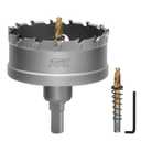 RKK Tungsten Carbide Hole Saw for Hard Metal, Steel, Iron, Wood, Plastic with 1 Titanium-Plated Pilot Drill bit (76mm | 3'')