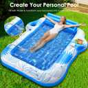 JIANYHW XX-Large Inflatable Tanning Pool Lounger, 85" x 71" Blow Up Sunbathing Floating Raft, Portable Ice Bath Tub for Pool, Lake & Outdoor Backyard