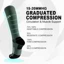 Compression Socks for Women and Men,Knee High 15-20mmHg Graduated Support(3 Pairs) Best for Nurses,Pregnant,Travel, Large