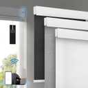 Motorized Blinds with Remote, [Free Solar Panels] Cordless Smart Blinds with Valance Cover, Blackout Electric Automatic Roller Shades for Windows White 31" W x 72" H