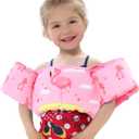 Double Couple Toddler Swim Vest with Sleeves Cartoon Adjustable Strap Swimming Jacket Pool Floaties for Kids 20-50 Pounds Boys and Girls Child