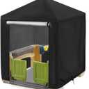 Outdoor Playhouse Cover for Step2 Playhouse,Waterproof Kids Play House Cover Dustproof Play Houses Covers for Kids Outside Black-49"Lx49"Wx58"H