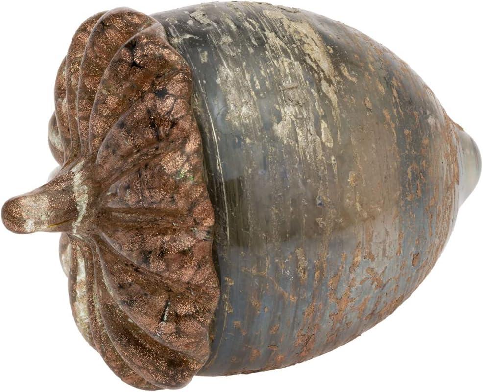 Boston International Glass Pumpkin Tabletop Shelf Dcor Autumn & Fall Decorations, Medium, Umber Grain Acorn