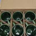 vicrays Coffee Mug Set, 12 Ounce, Set of 6, Ceramic Mug for Men, Women, Unique Glazed Mugs with Handle for Coffee, Tea, Milk, Cocoa, Cereal(Green)