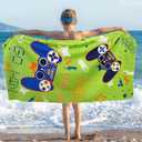 WERNNSAI Game Kids Beach Towel for Boys - 30 x 60 Game Sand Free Swim Towels for Boys Bath Pool Camping Travel Towel Quick Dry Ultra Absorbent Super Soft Beach Blanket Bath Shower Towel (Game a)