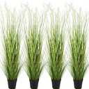 Jexine 4 Pcs 5 ft Tall Artificial Grass Plant Potted Artificial Greenery Floor Plants Faux Pampas Grass Tall in Pot for Housewarming Gift House Garden Bathroom Lobby Outdoor Decoration