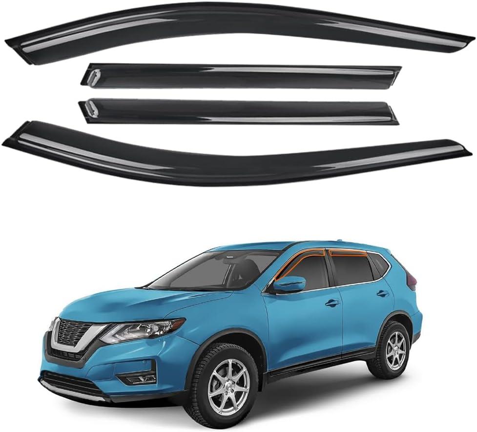 Window Visors Shade Sun Rain Guards FIT 20142020 Nissan Rogue 4PCS Tape-On Side Window Deflectors Smoked Acrylic Replace OE# 94827