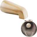 SENTO Gold Universal Heavy Durable Metal Bathroom Tub Spout Without Diverter, Heavy Duty Metal Bathtub Faucet Without Shower Diverter - 4 Inches 1/2" IPS Inside Thread, Satin Brass