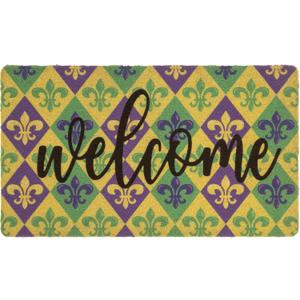 UTOWO Mardi Gras Door Mat Welcome Mat Non Slip Outdoor Mats for Home Kitchen Bathroom Indoor Front Door Decor 17x 29Inch