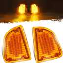 Partsam 29 Amber LED Front P/T/C Light Assembly Replacement for Kenworth T600 T660 K300 T300 T330 Front LED Turn Signal Lights and Parking Lights Lamps, LH & RH, 1157 Plug