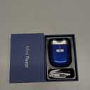 Mini Electric Shaver - USB C Fast Charge Portable Small Shavers for Men, Dual Head Pocket Shaver Washable Travel Electric Razor, Powerful Wet and Dry Mini Razor, Easy One Button Use (Blue)