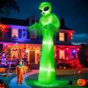 12 Ft Halloween Inflatable Alien Outdoor Decoration, Blow Up Alien Built-in LED Lights Yard Decor for Holiday Patio Garden Lawn