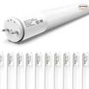 10-Pack T8 LED Bulbs 4 Foot, LED Fluorescent Tube Replacement, 4ft LED Tube Light 4000K Daylight, Ballast Bypass, High Lumen, Energy Efficient, Single Ended Power, Frosted Lens, UL