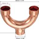 MECCANIXITY Tee Y Type Copper Fitting Welding Joint Split Union Intersection 22mm or 7/8 Inch ID for HVAC, Air Conditioning Refrigeration System