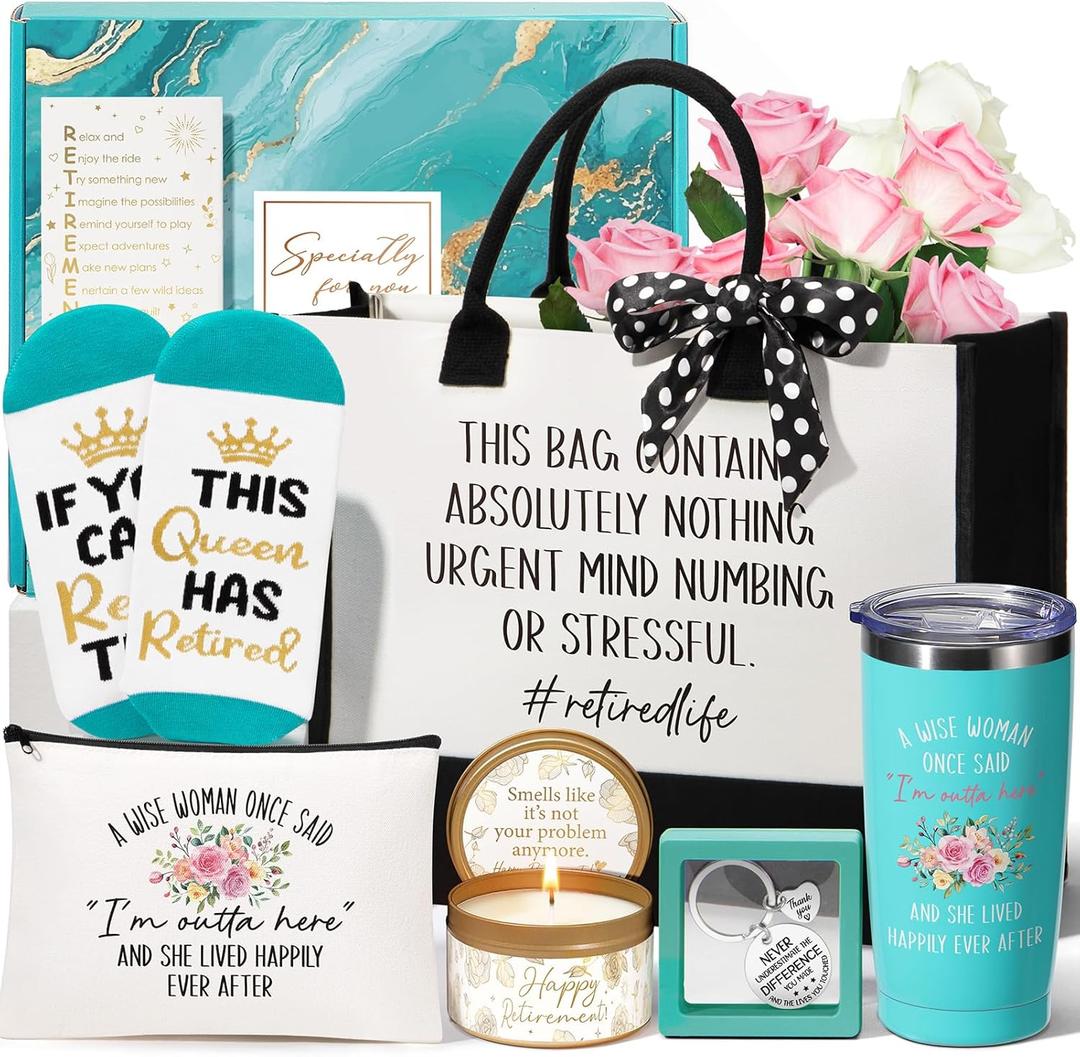 Happy Retirement Gift for Woman 2025, Funny Retirement Gifts for Women Coworkers, Cool Retired Gifts for Retirees Women Teacher Nurse Boss Friend Mom Grandma, Farewell Leaving Gift w/ Canvas Tote Bag (Mint Green) Happy Retirement Gift for Woman 2025, Funny Retirement Gifts for Women Coworkers, Cool Retired Gifts for Retirees Women Teacher Nurse Boss Friend Mom Grandma, Farewell Leaving Gift w/ Canvas Tote Bag (Mint Green)