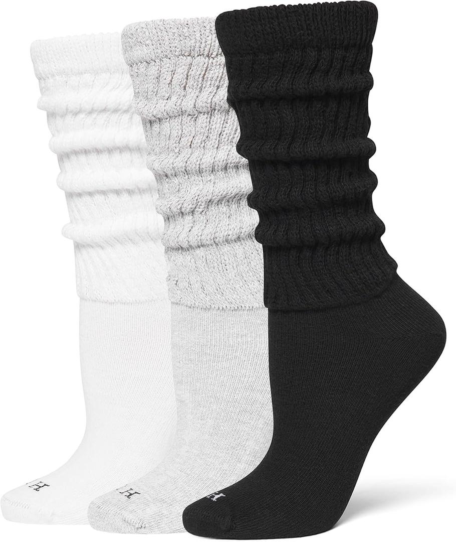 HUE Womens Slouch Socks Crew Boot Chunky Ribbed Cotton Scrunch