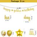 Happy Golden Birthday Balloon Banner,Golden Birthday Party Decorations With Gold Glitter Happy Golden Birthday Banner Cake Topper for 5th,21st,25th,30th,50th 60th Golden Birthday Party Supplies