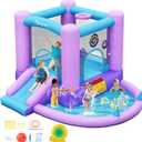 FBSPORT Inflatable Bounce House, Kids Bounce Castle Slide for Indoor Outdoor,Toddler Baby Jumper Bouncer, Kids Jumping Bouncy House with Blower, Ball Pit Pool, Basketball Hoop, Dart Game, Blue, 9.35 ft L x 8.7 ft W x 5.7 ft H
