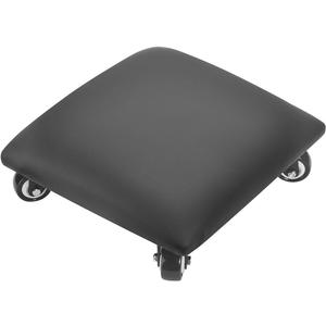 Low Height Rolling Stool Low Roller Seat PU Leather Square Roller Seat Stool Low Rolling Chair for Home Office Fitness Garage (Black)