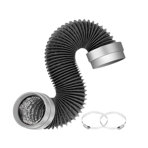 5FT Dryer Vent Hose 4 Inch, 6Layer Heavy Duty Aluminum Flexible Dryer Duct with Rubber Seal Connectors, EasyInstall Heat Resistant Dryer Exhaust Hose for Tight Spaces, Universal Dryer Hose Vent Kit