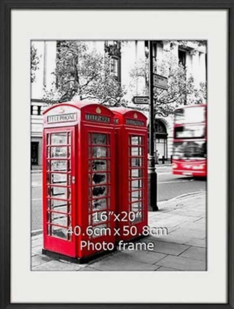 Giftgarden 18X24 Black Frames, Made to Display 16X20 Pictures with Mat