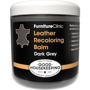 The Original Leather Recoloring Balm by Furniture Clinic - Dark Grey Leather Dye for Furniture, Couches & Car Seats - Restore Scratched, Faded, & Damaged Surfaces