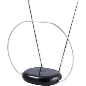 Philips Rabbit Ears Black Indoor TV Antenna, Dipoles and Circular Loop, Tabletop, Digital, Smart TV Compatible, HDTV, 4K 1080P VHF UHF, 5Ft Coaxial Cable, SDV8201B/27