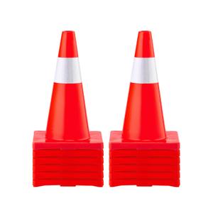 VEVOR 12Pack 18" Traffic Cones, Safety Road Parking Cones PVC Base, Orange Traffic Cone with Reflective Collars, Hazard Construction Cones for Home Traffic Parking
