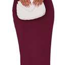 PRETTYGARDEN Skirt Sets Women 2 Piece Outfits Summer 2025 One Shoulder Sexy Ruched Bodycon Maxi Long Skirts (Red, XL)