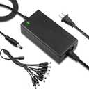 Security Camera Power Adapter 12V 5A 100V-240V AC to 12V DC LED Power Transformers 8-Way Power Splitter Cable for CCTV/Camer/DVR H-M-025