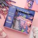 Wonderjune 14 Set Axolotl Lover Gifts Set, Kawaii Gift Basket for Axolotl Lovers Women Including Tote Bag, Tumbler, Makeup Bag, Socks, Birthday Graduation