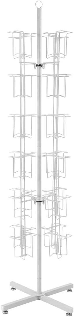 SSWBasics Rotating Greeting Card Rack - 48 Pocket - Overall Dimension: 65H x 16D - 48 Pockets Total (Each 5W x 7H x 1 5/8D) - Perfect for Thrift, Retail, Grocery, and Convenience Stores