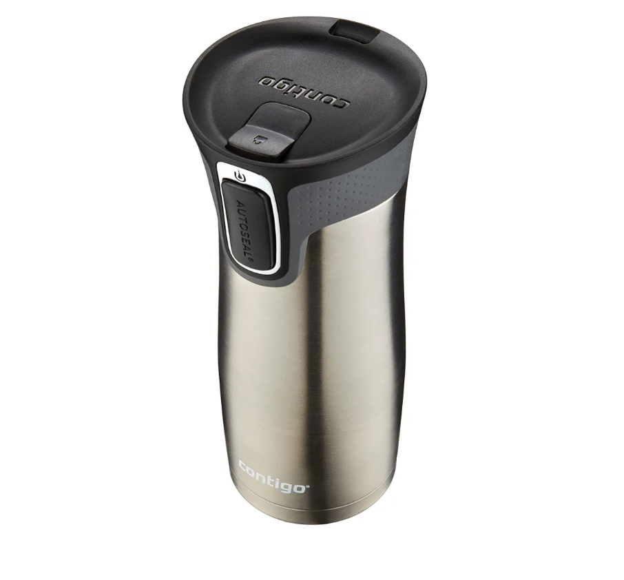 Contigo West Loop Stainless Steel Travel Mug with AUTOSEAL Lid, 16 Oz., Stainless Steel/Black