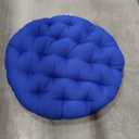 Sorra Home Tufted Papasan Cushion - Bucket & Moon Chair Comfy Round Cushion - Floor Pillow with Plush Foam for Indoor Furniture (Frame Not Included) - Blue (44" x 44" x 4")