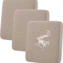 hyha Waterproof Couch Cushion Covers for Pets, Non Slip Sofa Seat Cover for Dogs Washable, Soft Thick Stretch Jacquard Fabric, Sofa Slipcovers with Elastic Bottom (3 Pieces, Taupe)