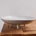 Ceramic Fruit Bowl,7.8 Pedestal Bowl, Japanese Style Decorated Fruit Tray for Kitchen Counter and Dining Table Bread and Salad Bowl with Feet (White)