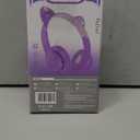 Xiaokeis Kids Headphones, Cat Ear LED Light Up Bluetooth 5.0 Foldable Wireless Gaming Headset for Kids Adult, Built-in Mic Noise Cancelling Over Ear Headphones for Study/Travel (Purple)