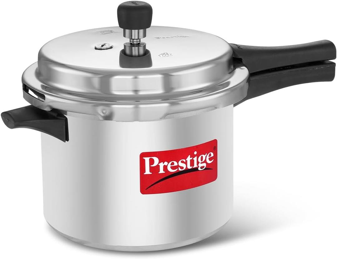 Prestige Popular Aluminum Pressure Cooker, 5 L, Silver (5.3 Quarts)